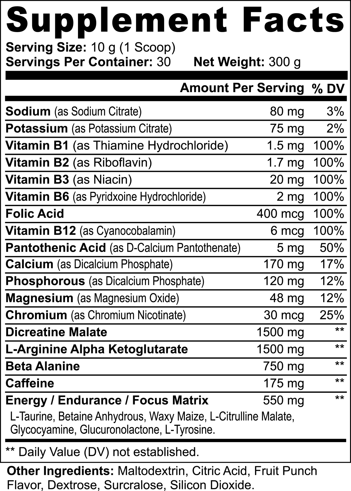 Electric Shock Pre-Workout Powder (Fruit Punch)